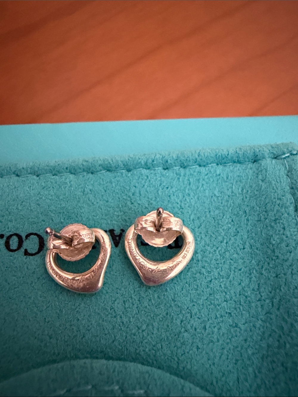 TIFFANY AND CO ELSA PERETTI OPEN HEART SILVER EARRINGS - Picture 4 of 5